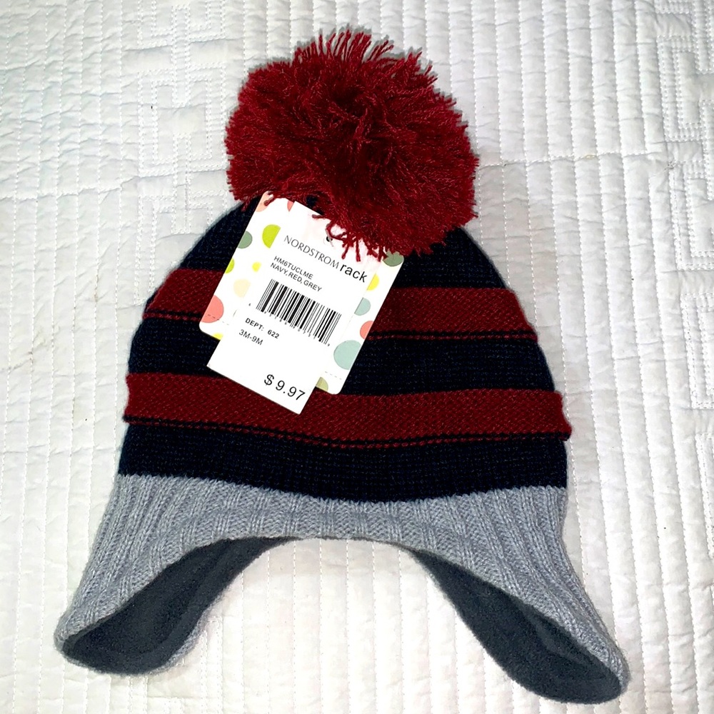 New, unworn Little Me knit hat and mittens set.
